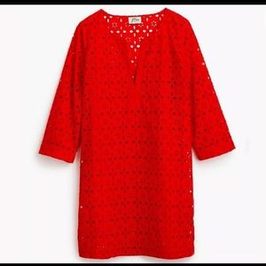 ✨JCREW red eyelet beach cover up/dress- Like NEW!✨
